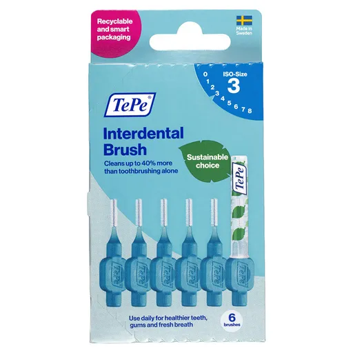 TEPE Medzizubné kefky ORIGINAL modrej 0,6 mm 6 ks