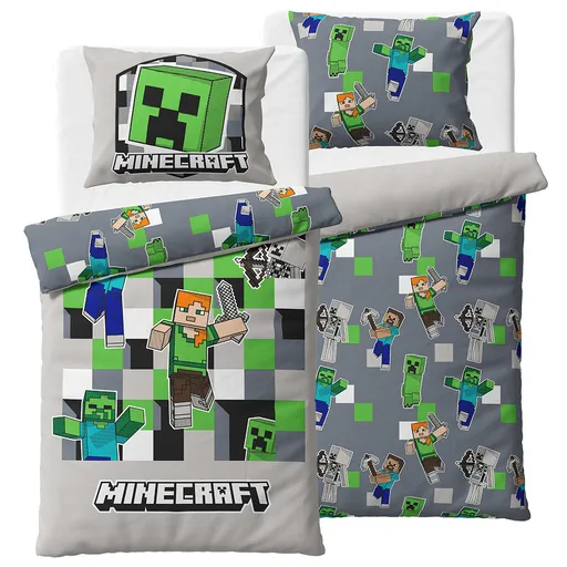 Detské obliečky Minecraft Objav svoj Svet, 140 x 200 cm, 70 x 90 cm