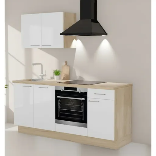 Kuchynská linka Naturel 195x60x91 cm biela mat ľavá