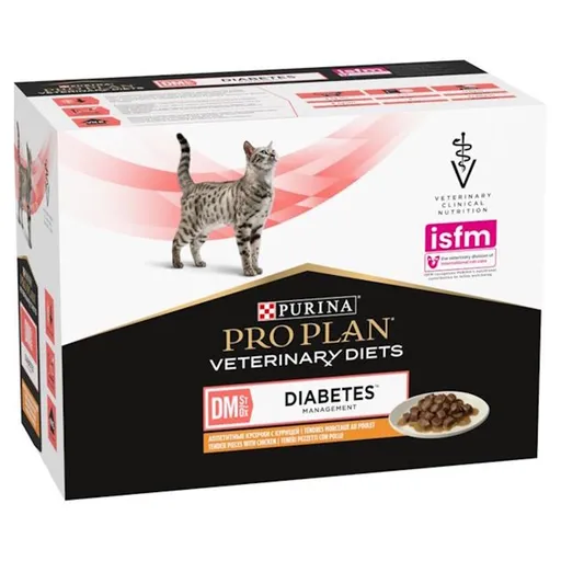 PURINA PRO PLAN Vet Diets DM Diabetes Management Chicken kapsička pre mačky 10x85 g