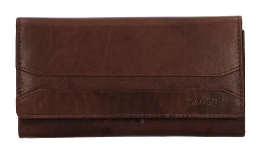 Dámska kožená peňaženka Lagen W-2025 Dark Brown