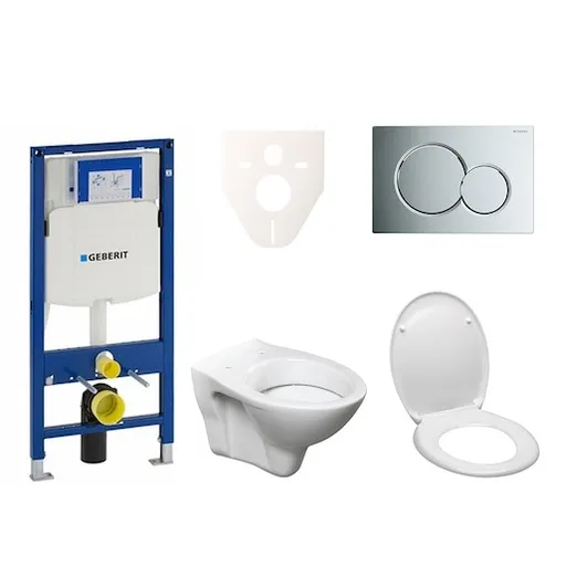 Cenovo zvýhodnený závesný WC set Geberit do ľahkých stien / predstenová montáž + WC S-Line S-line Pro 111.300.00.5ND2