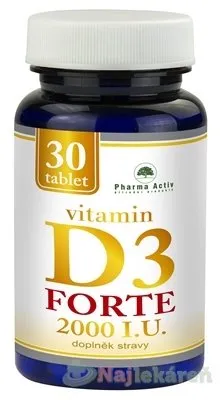 Pharma Activ Vitamin D3 FORTE 2000 I.U., 30 ks