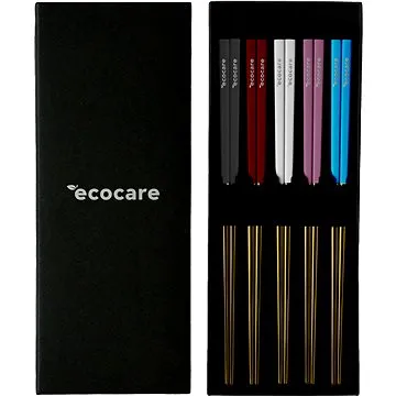 ECOCARE Kovové Sushi paličky Box Gold Mix Handle 10 ks (0750122452217)