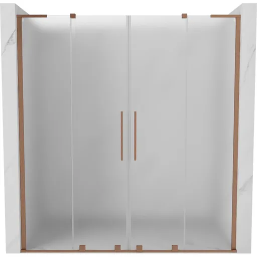 MEXEN/S - Velar L Duo posuvné sprchové dvere 200, dekor, meď kartáčovaná 871-200-003-32-65