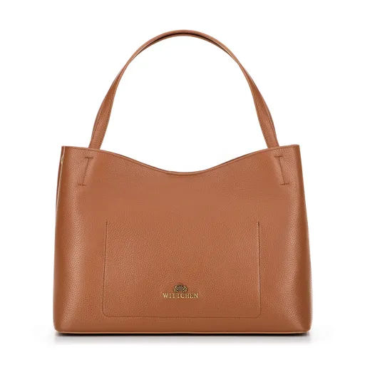 Dámsky kabelka s vyberateľnou taštičkou hnedý 100-4E-220-5