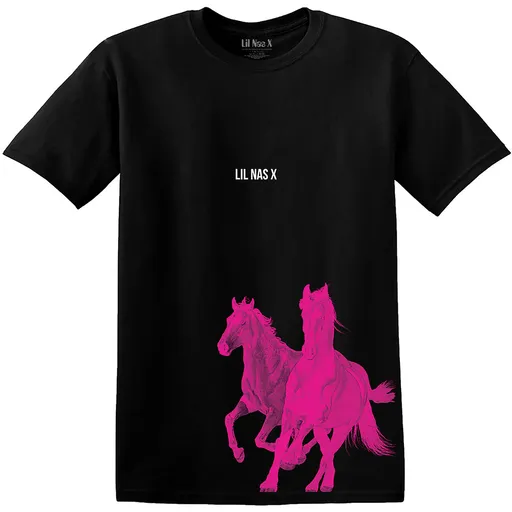 Lil Nas X tričko Pink Horses Čierna XXL