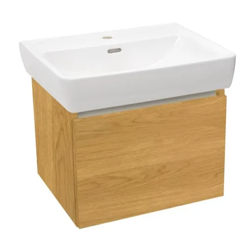 Kúpeľňová skrinka s keramickým umývadlom Laufen Naturel Project 52,5x40x45,3 cm dub medový mat PROJECT60DM