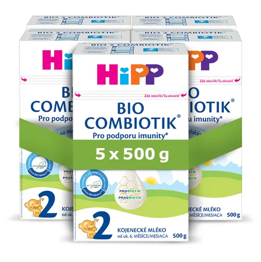 HIPP 2 Combiotic pokračovacia dojčenská výživa BIO 5 x 500 g