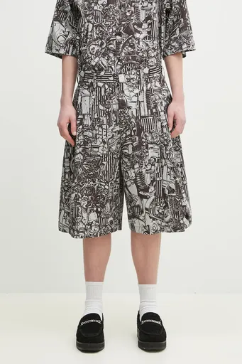 Bavlnené šortky Marcelo Burlon Aop Mech Pajama Shorts Dark Grey Medium