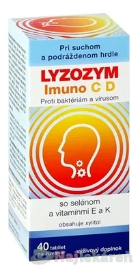 Lyzozym Imuno C D so selénom a vitamínmi E a K 40 žuvacích tabliet
