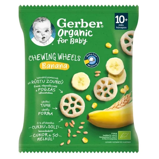 GERBER Chrumkavé kolieska s banánom 10m+ 28 g