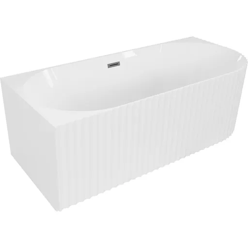 MEXEN/S - Gia voľne stojaca rohová vaňa reliéf ľavá 170 x 80, biela lesk, sifón a prepad grafit metal 52701708000L-95