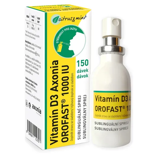 OROFAST Vitamín D3 1000IU sublinguálny sprej 30 ml
