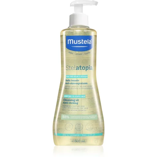 Mustela Bébé Stelatopia detský olej do kúpeľa a na telo pre atopickú pokožku 500 ml