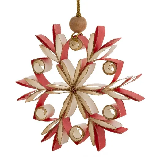 ArtFir Vianočná dekorácia VLOČKA 83 | červená 12 cm