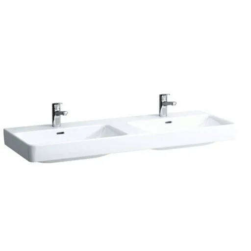 Laufen Pro S dvojumývadlo pre s 130x46 cm dva otvory pre batériu h8149680001041 1496.8.000.104.1