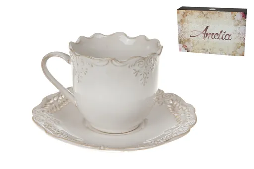 VERONI - Šálka + podšálka AMELIA sada 6 + 6ks 05632