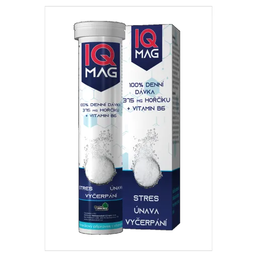 IQ MAG horčík 375 mg + B6 20 šumivých tabliet