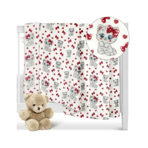 Bellatex Detská prikrývka Mačička ružová, 100 x 150 cm