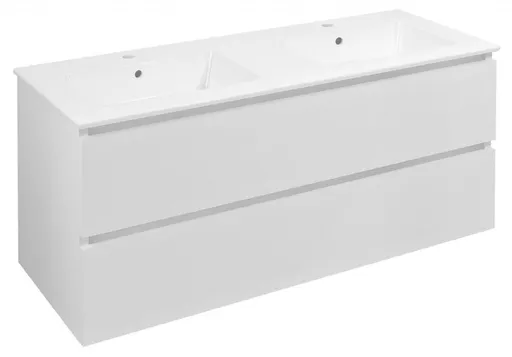 SAPHO - EZARA dvojumývadlová skrinka 120x55x46cm, biela lesk EZ121-3030