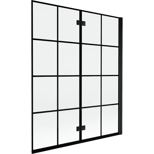 MEXEN - MIST vaňová zástena 140x150 cm 6mm 2-s, čierna, dekor, pravá 8A9-140-002-70-77-P