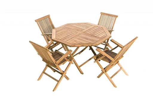 DEOKORK Záhradná teaková zostava IVORY I. 1+4 (ZADARMO podušky)