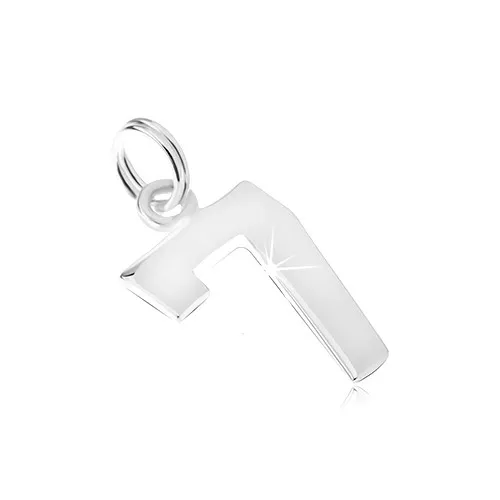 Prívesok zo striebra 925, lesklý, plochý, číslica "7"