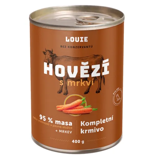 LOUIE Konzerva pre psov hovädzie s mrkvou 400 g