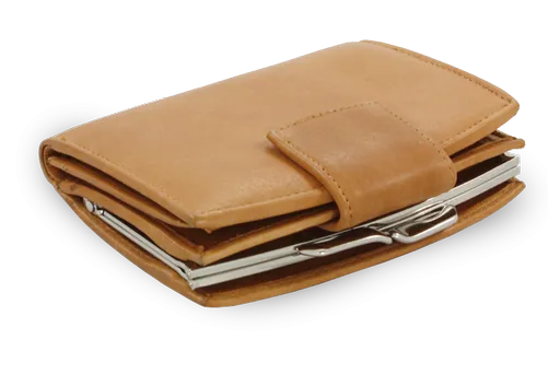 Svetlo hnedá dámska kožená rámová peňaženka so zápinkou 511-4357-05