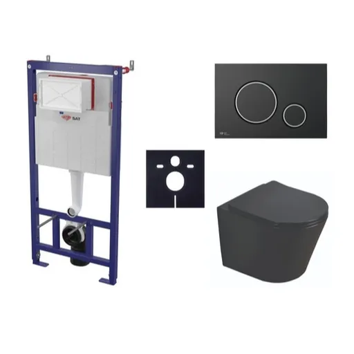 Cenovo zvýhodnený závesný WC set SAT do ľahkých stien / predstenová montáž + WC SAT Infinitio SIKOSSINB78K