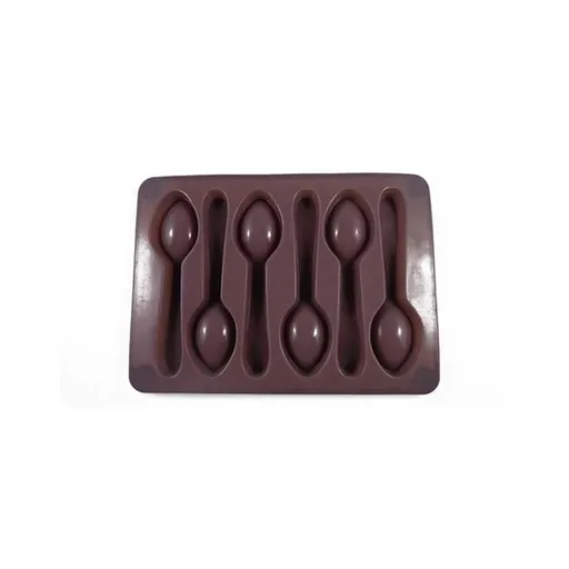 TORO Forma silikónová na ľad / čokoládu, tvar lyžička, šedo-hnedá