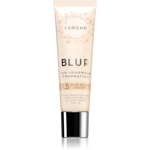Lumene Blur 16h Longwear dlhotrvajúci make-up SPF 15 odtieň 1,5 Fair Beige (Neutral) 30 ml