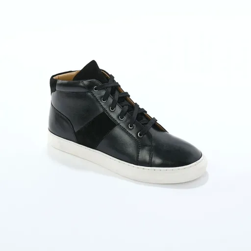 Vysoké kožené tenisky so šnúrkami a zipsom