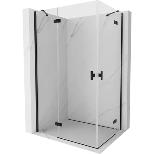 MEXEN/S - Mist H Duo sprchovací kút dvere krídlové 85 x 75, transparent, čierna 8A5-085L-075P-70-00