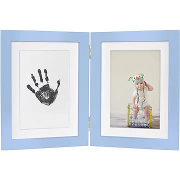 GOLD BABY Otvárací rámik na atramentový odtlačok – modrý (0712221439018)