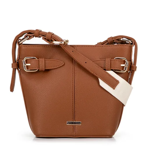 Malá kabelka typu vak z ekokože hnedá 100-4Y-210-5