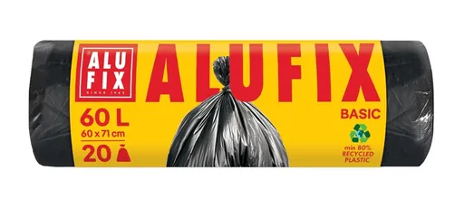 ALUFIX - Vrecia na odpad 60L, 20ks čierne, 60x71cm