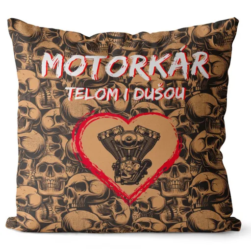 Vankúš Motorkár telom i dušou (Veľkosť: 40 x 40 cm)