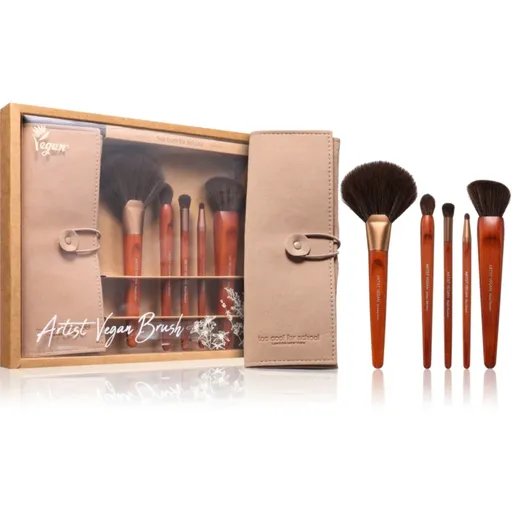 Too Cool For School Artist Vegan Brush Set sada štetcov s puzdrom
