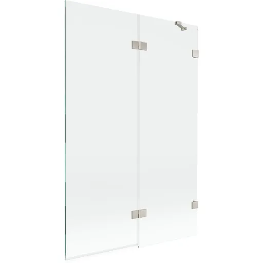 MEXEN/S - Lunar vaňová zástena 2-krídlová pravá 120 x 150, transparent, nikel kartáčovaný 897-120-100-97-00-P