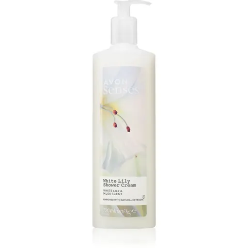 Avon Senses White Lily & Musk povzbudzujúci sprchový krém 720 ml