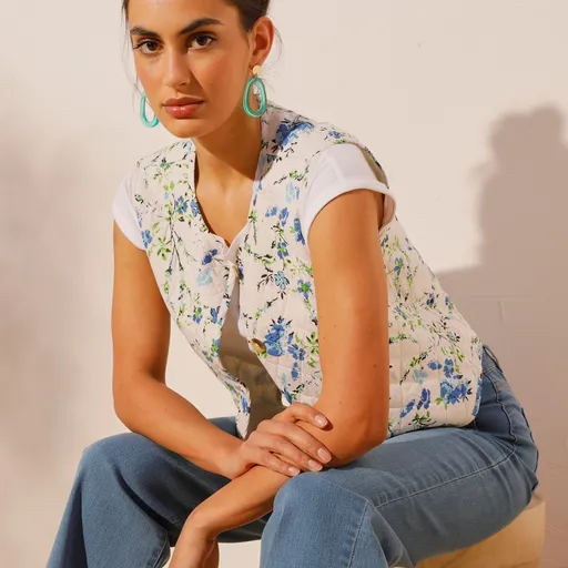 Prešívaná vesta s potlačou