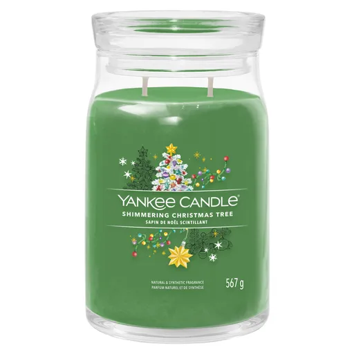 YANKEE CANDLE Signature Vonná sviečka veľká 2 knôty Shimmering Christmas Tree 567 g