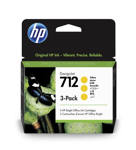 HP 712 3ED79A žltá (yellow) 3ks originálna cartridge