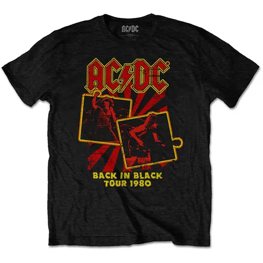AC/DC tričko Back in Black Tour 1980 Čierna S