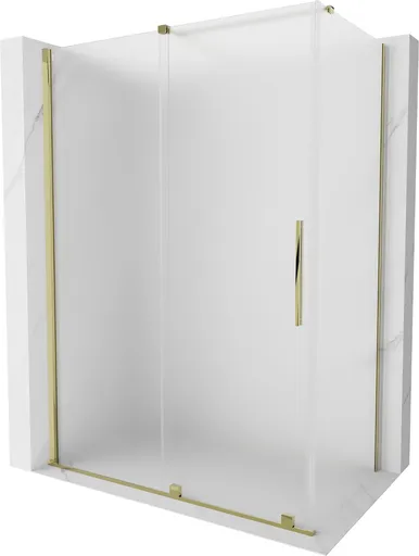 MEXEN/S - Velár sprchovací kút, posuvné dvere 160 x 90, dekor, zlato 871-160-090-31-50