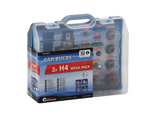 Sada autožiaroviek MEGA H4+H4+poistky COMPASS 08519
