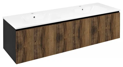 SAPHO - LOREA skrinka 180x46x51,5cm (90+90cm), dub collingwood/čierna matná LE090-1935-03