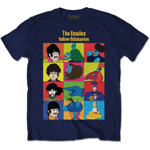 The Beatles tričko Yellow Submarine Characters Modrá M